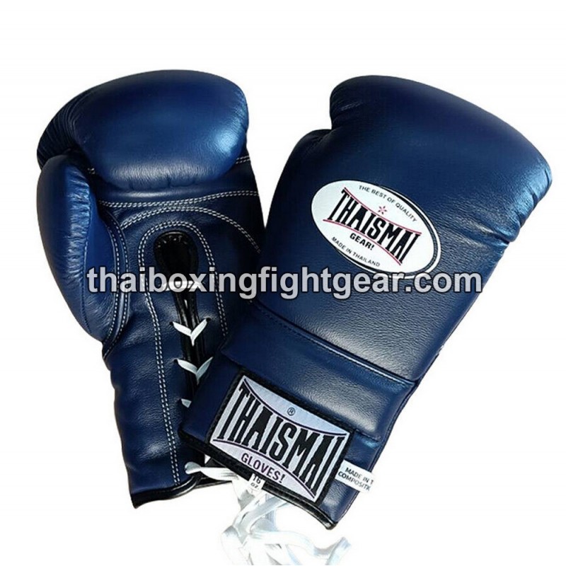 Muay thai Boxhandschuhe Thaismai BG121 Schnürhandschuhe Blau