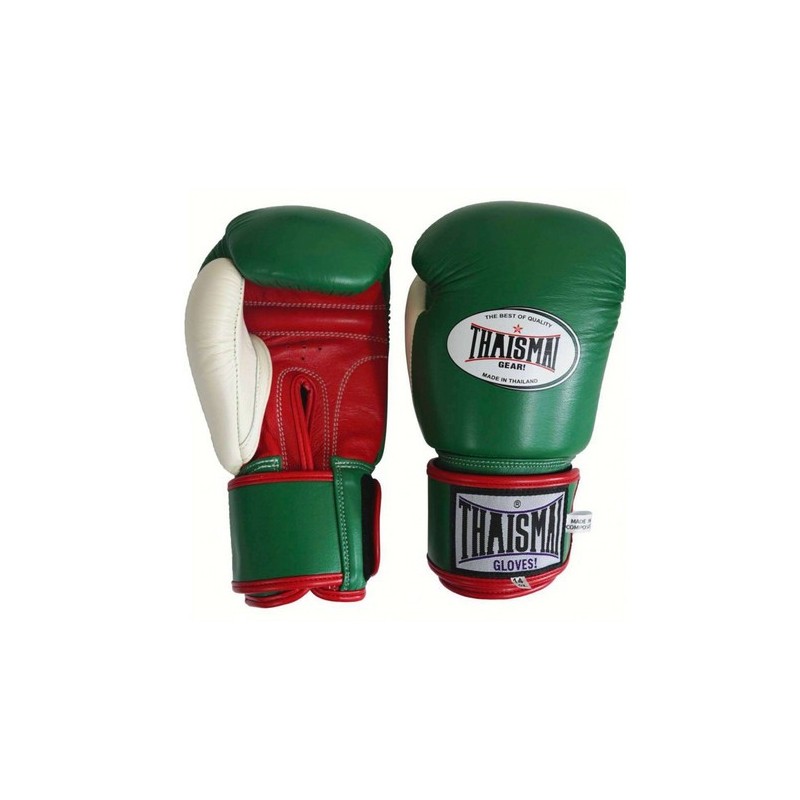 Muay thai Boxhandschuhe Thaismai BG124 Grün Rot Weiß