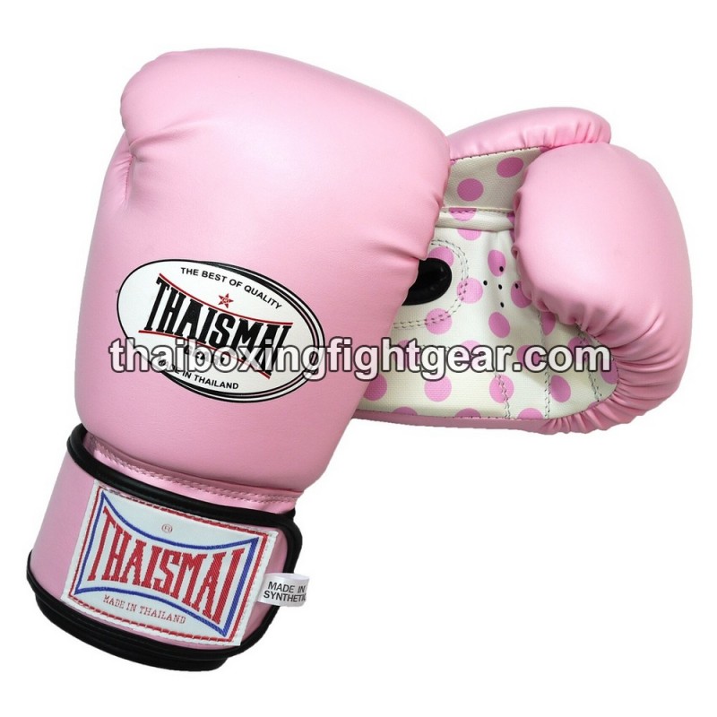Boxhandschuhe Thaismai Kinder BG124 Hellrosa Punkte Synthetik