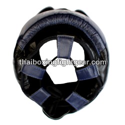 Fairtex Kopfschutz HG13 Super Sparring Leder Blau Schwarz | Schutzausrüstung