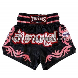 Muay Thai Boxshorts Twins schwarz/rosa | Box hosen