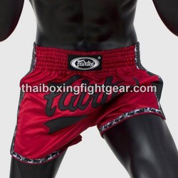 Fairtex Muay Thai Boxshorts Slim Cut BS1703 Rot Schwarz | Box hosen