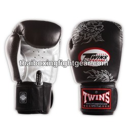 Twins MuayThai Boxhandschuhe FBGVL3-6 Limited Edition "Dragon" schwarz silber | Thaibox Handschuhe