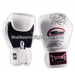Thai Twins Boxhandschuhe FBGVL3-6 Limited Edition "Dragon" weiß und schwarz | Handschuhe