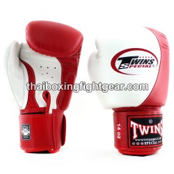 Boxhandschuhe Twins BGVL8 weiß und rot | Handschuhe