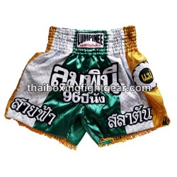 Lumpinee MuayThai Shorts  Grün/Silber | MuayThai Boxhosen