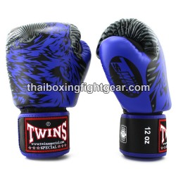 Boxhandschuhe Twins FBGVL3-50 "Wolf" Schwarz/Blau | Handschuhe