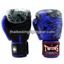 Boxhandschuhe Twins FBGVL3-50 "Wolf" Schwarz/Blau | Handschuhe
