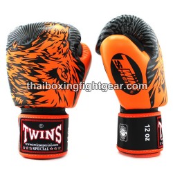 Boxhandschuhe Twins FBGVL3-50 "Wolf" Schwarz/Orange | Handschuhe