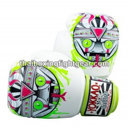 Muay Thai Yokkao Boxhandschuhe "APEX SNAKE" WEIß | Thaibox Handschuhe