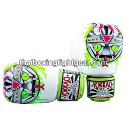 Muay Thai Yokkao Boxhandschuhe "APEX SNAKE" WEIß | Thaibox Handschuhe