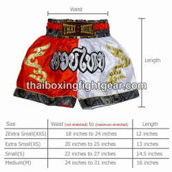 Muay Thai Shorts Rot Weiß für Kind | Kids