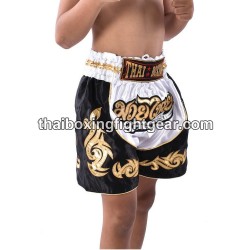 Muay Thai Shorts Schwarz Weiss | Kids