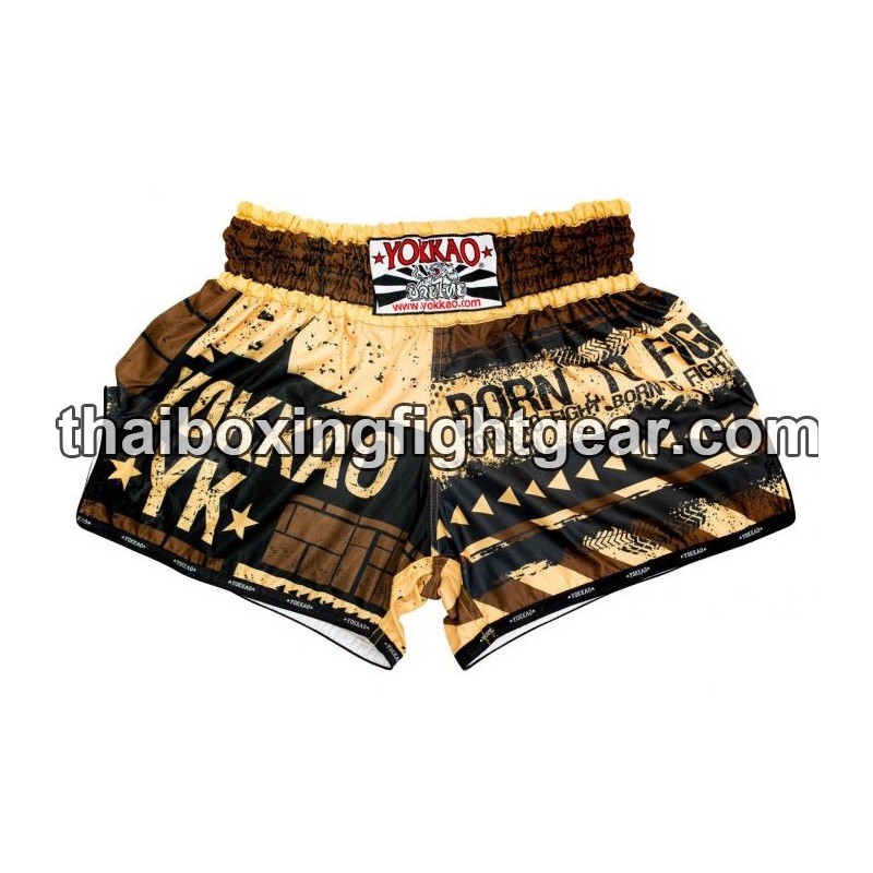Muay Thai Yokkao Boxen Shorts Carbon Fit Hustle Marina Gold | Yakkao 2020 Exklusive Angebote