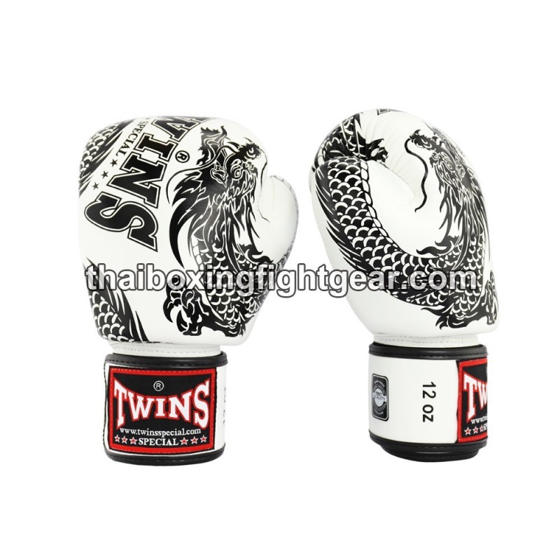 Boxhandschuhe Twins FBGVL3-49 "Dragon" Weiß | Handschuhe