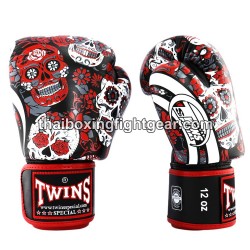 Boxhandschuhe Muay Thai Twins FBGVL3-53 "Skull Red" | Thaibox Handschuhe