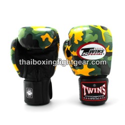 Twins FBGVL3-ARMY Boxhandschuhe "Army-Yellow" | Thaibox Handschuhe