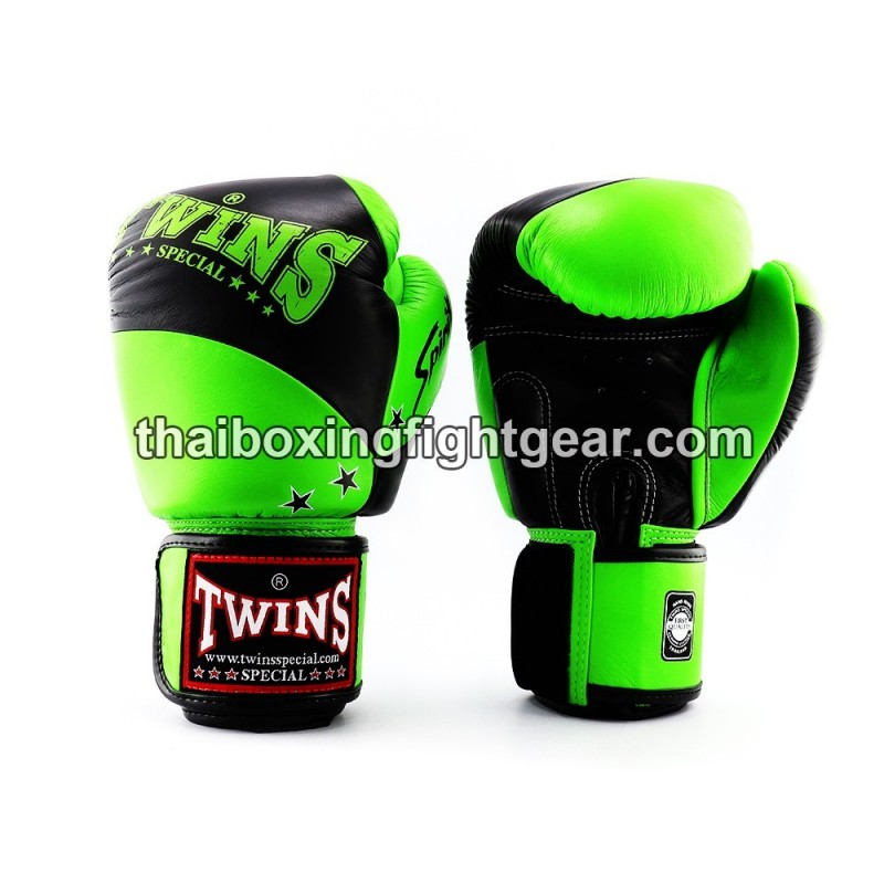 Boxhandschuhe Muay Thai Twins BGVL10 "Black Green" | Handschuhe