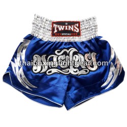 Twins Muay thai shorts "Blue Silver" | Box hosen