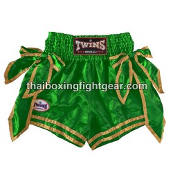 Muay thai boxshorts Twins "BOW-KNOT "GREEN" | Box hosen