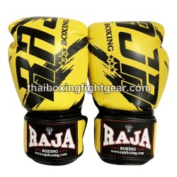 Raja Boxing Muay Thai Boxhandschuhe "Tattoo Yellow" | Handschuhe