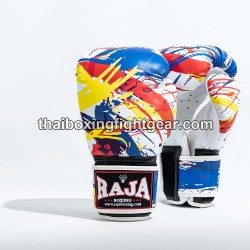 Raja Boxing Muay Thai Boxhandschuhe "Paint White" | Handschuhe