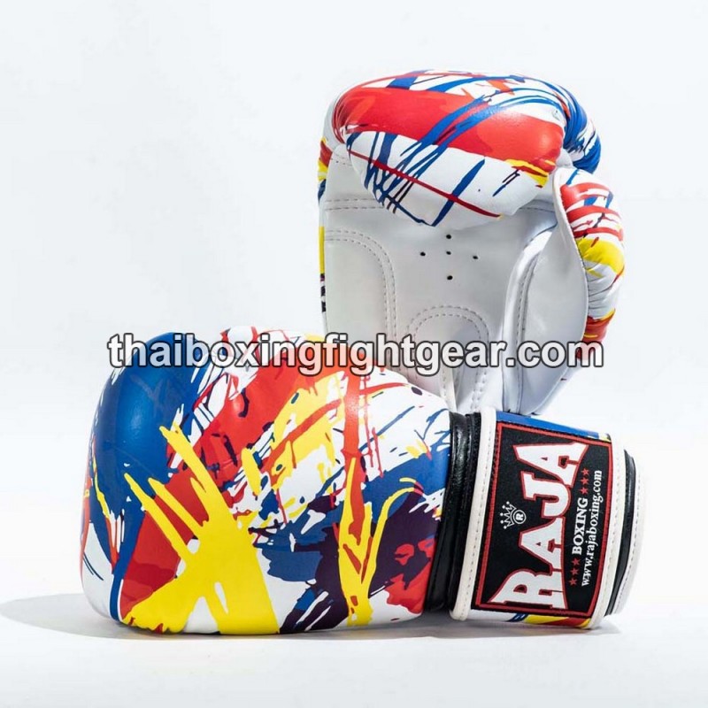 Raja Boxing Muay Thai Boxhandschuhe "Paint White" | Handschuhe