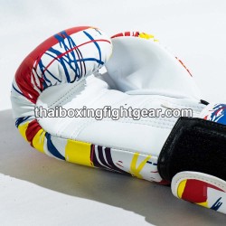 Raja Boxing Muay Thai Boxhandschuhe "Paint White" | Handschuhe
