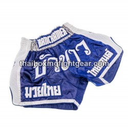 Buakaw Banchamek Muay Thai BoxShorts "BFG6-3 NAVY SILVER WHITE" | Box hosen