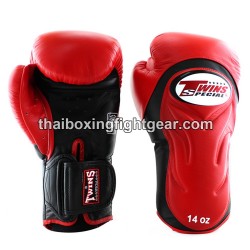 Muay Thai Boxhandschuhe Twins BGVL6 Schwarz Rot | Handschuhe