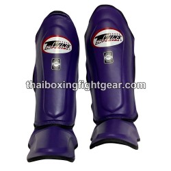 Schienbeinschoner Twins SGL10 Doppel gepolstert Leder "Dark Purple" | Schutzausrüstung