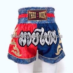 Thaiboxing Boxerhosen Rot und Blau Thai Boxing - 1