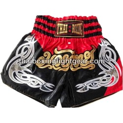 Thaiboxing Boxerhosen Schwarz und Rot