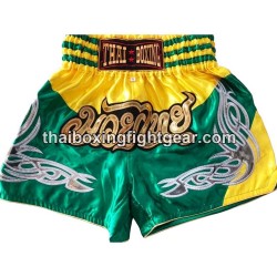 Thaiboxing Boxerhosen Grün und Gelb