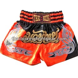 Thaiboxing Boxerhosen Orange und Schwarz Thai Boxing - 1