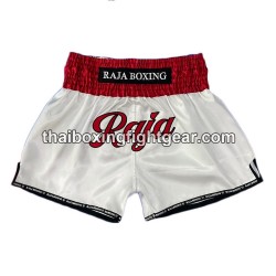Raja Boxing Muay Thai Boxhosen "Simple" Weiß Rot Raja - 1