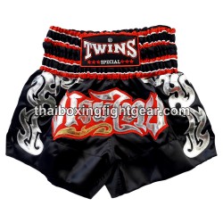 Twins Muay thai Boxshorts Schwarz/Rot | MuayThai Boxhosen