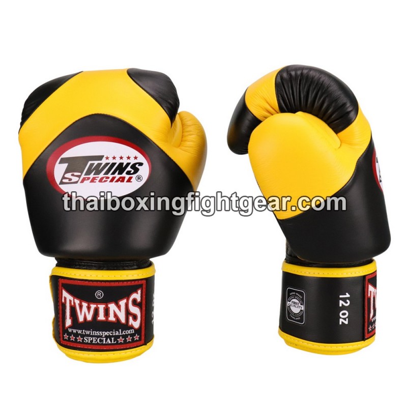 Muay Thai Boxhandschuhe Twins "BGVL13 BLACK YELLOW" Twins - 1