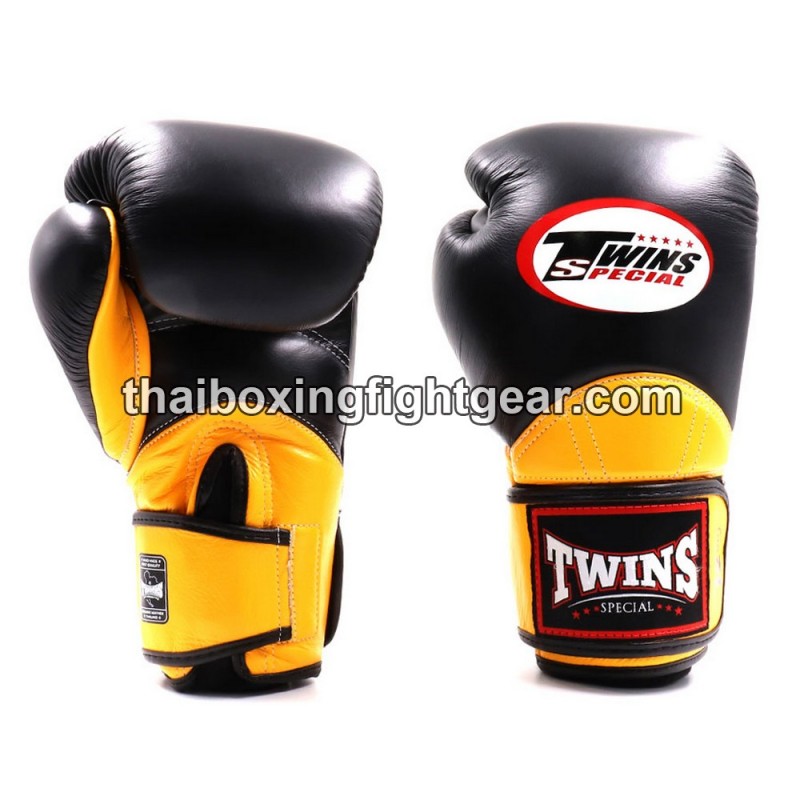 Muay Thai Boxhandschuhe Twins "BGVL11 BLACK YELLOW" Twins - 1