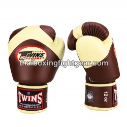 Muay Thai Boxhandschuhe Twins "BGVL13 Darkbrown Vanilla" Twins - 1