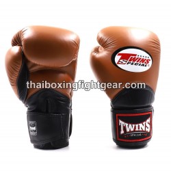 Muay Thai Boxhandschuhe Twins "BGVL11 BROWN BLACK" Twins - 2