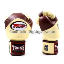 Muay Thai Boxhandschuhe Twins "BGVL13 Vanilla Darkbrown" Twins - 2