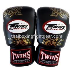 Boxhandschuhe Twins FBGVL3-6 "Dragon" Schwarz /Gold | Thaibox Handschuhe