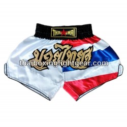 Muay thai shorts Boxhose Thaismai "Thai Flag White" Thaismai - 1