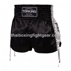 Thaiboxen Shorts Top King TKTBS-202 Schwarz Weiß Top King - 1
