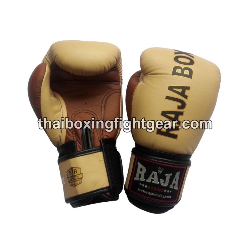Raja Boxing Muay Thai Boxhandschuhe Leder RJB-P1-1 Beige Brown Raja - 1