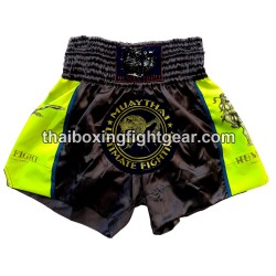 Human Fight Muay Thai boxen short Neon-Gelb | MuayThai Boxhosen
