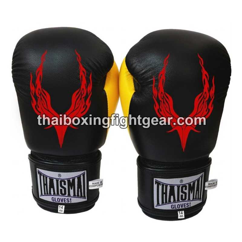 Muay thai Boxhandschuhe Thaismai BG124 "Phoenix" Schwarz