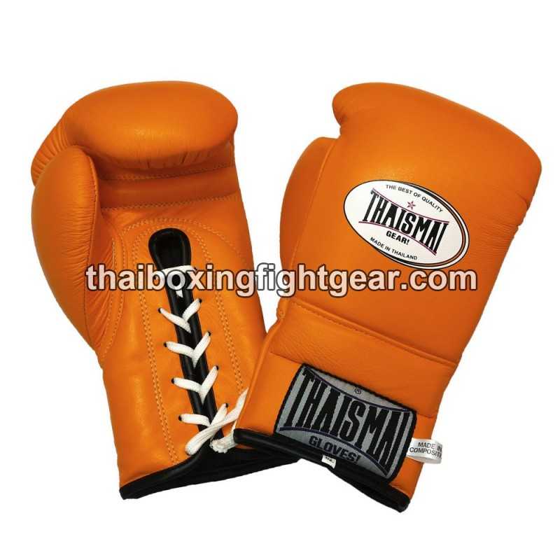 Muay thai Boxhandschuhe Thaismai BG121 Schnürhandschuhe Orange