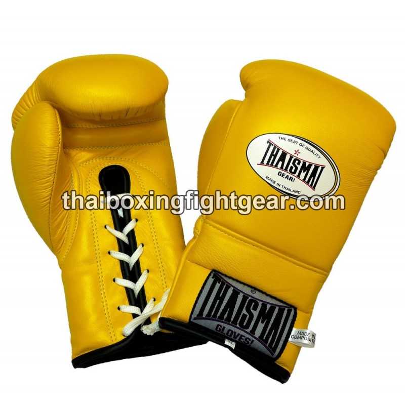 Muay thai Boxhandschuhe Thaismai BG121 Schnürhandschuhe Gelb